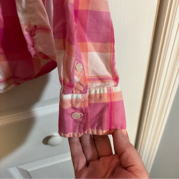 American Eagle Outfitters LS Button M Shirt Pink Plaid Favorite Fit women’s - Picture 3 of 9